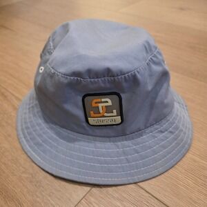 VTG Stussy Nylon Gray Bucket Hat Sz S/M Streetwear Skateboard Back Pocket Rare